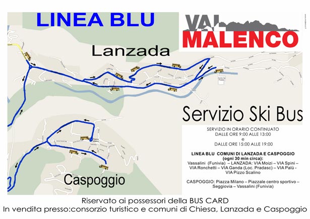 servizio ski bus linea blu
