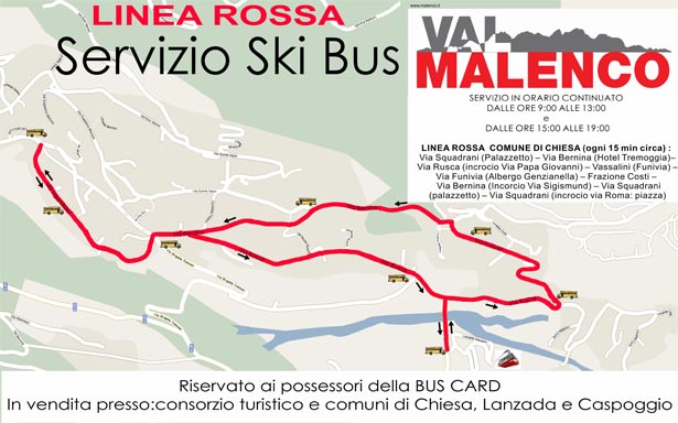 servizio ski bus linea rossa